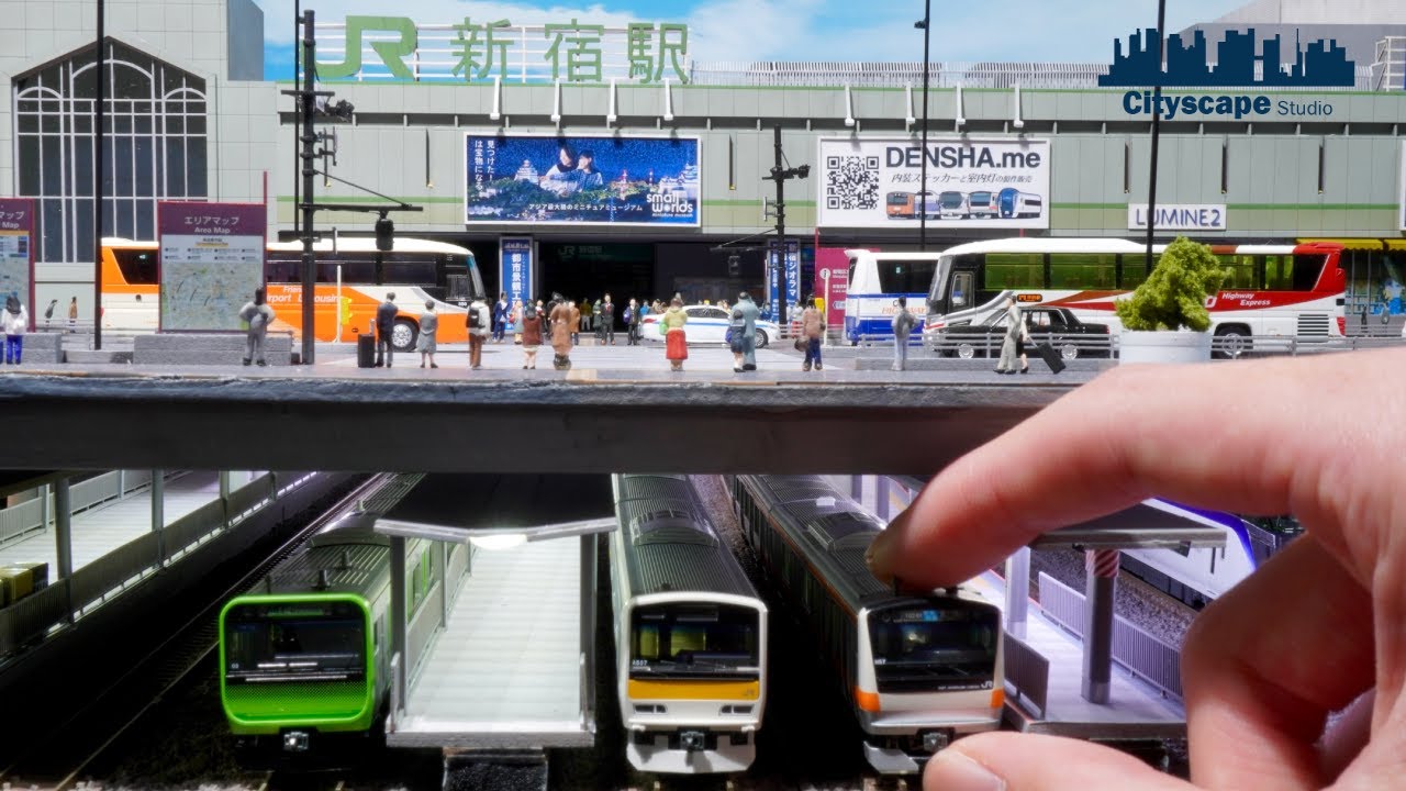 【ジオラマ】600時間の制作過程を60分で　新宿駅をNゲージで再現【南口区画総集編】