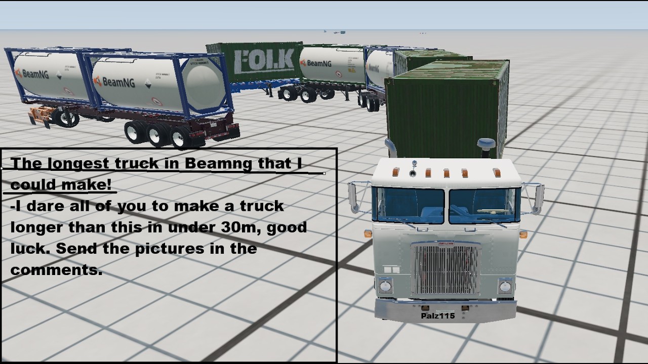 The longest truck in Beamng drive! (that I could manage in less than 30m).