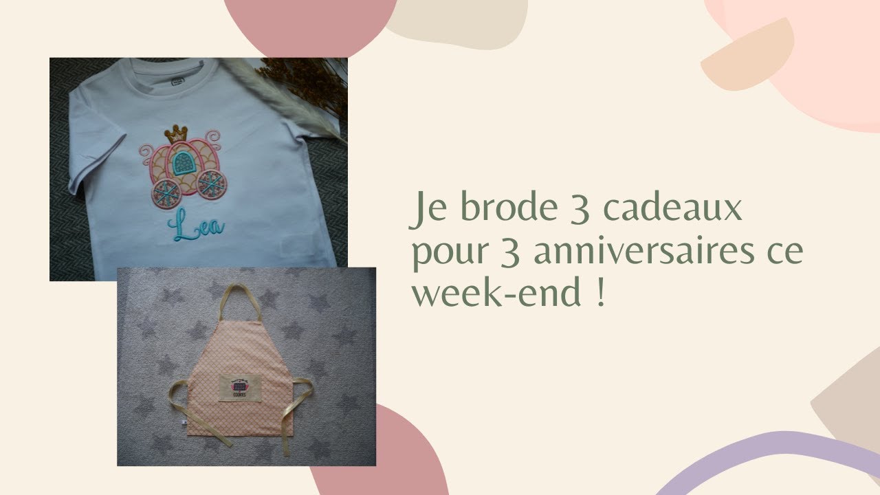 Broderie machine ! Je brode 3 cadeaux pour 3 anniversaires ce week-end ! Brother Innovis V3LE