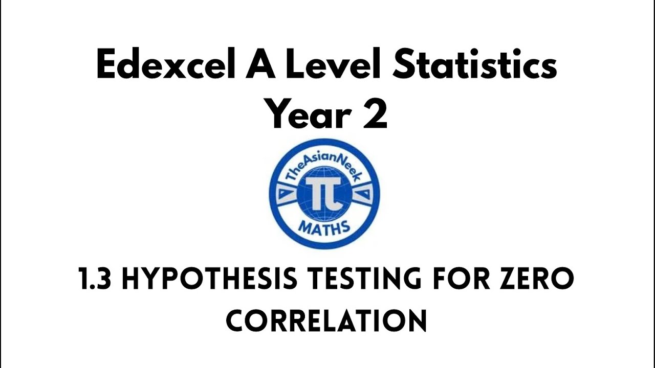 1.3 Hypothesis Testing for Zero Correlation - Edexcel A Level Statistics Year 2
