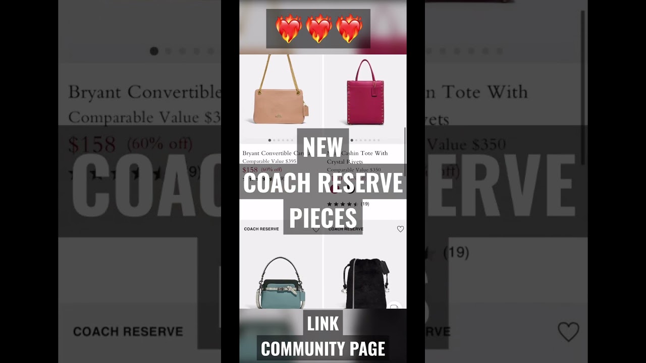 NEW COACH RESERVE PIECES 