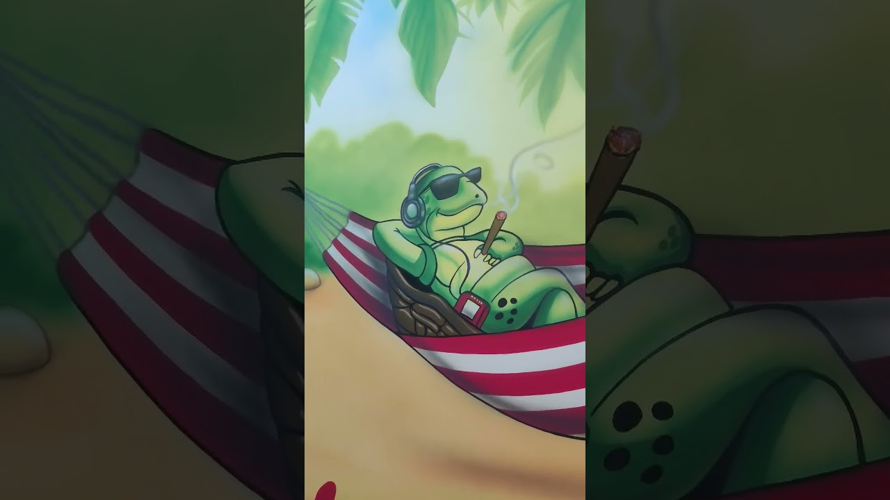 turtle on hammock films wall art 