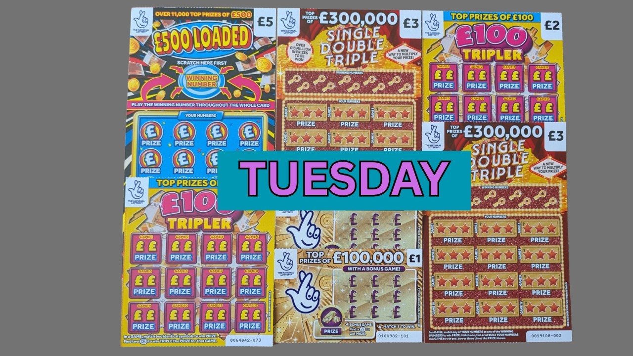 Tuesday Session. Scratch Cards from UK National Lottery.