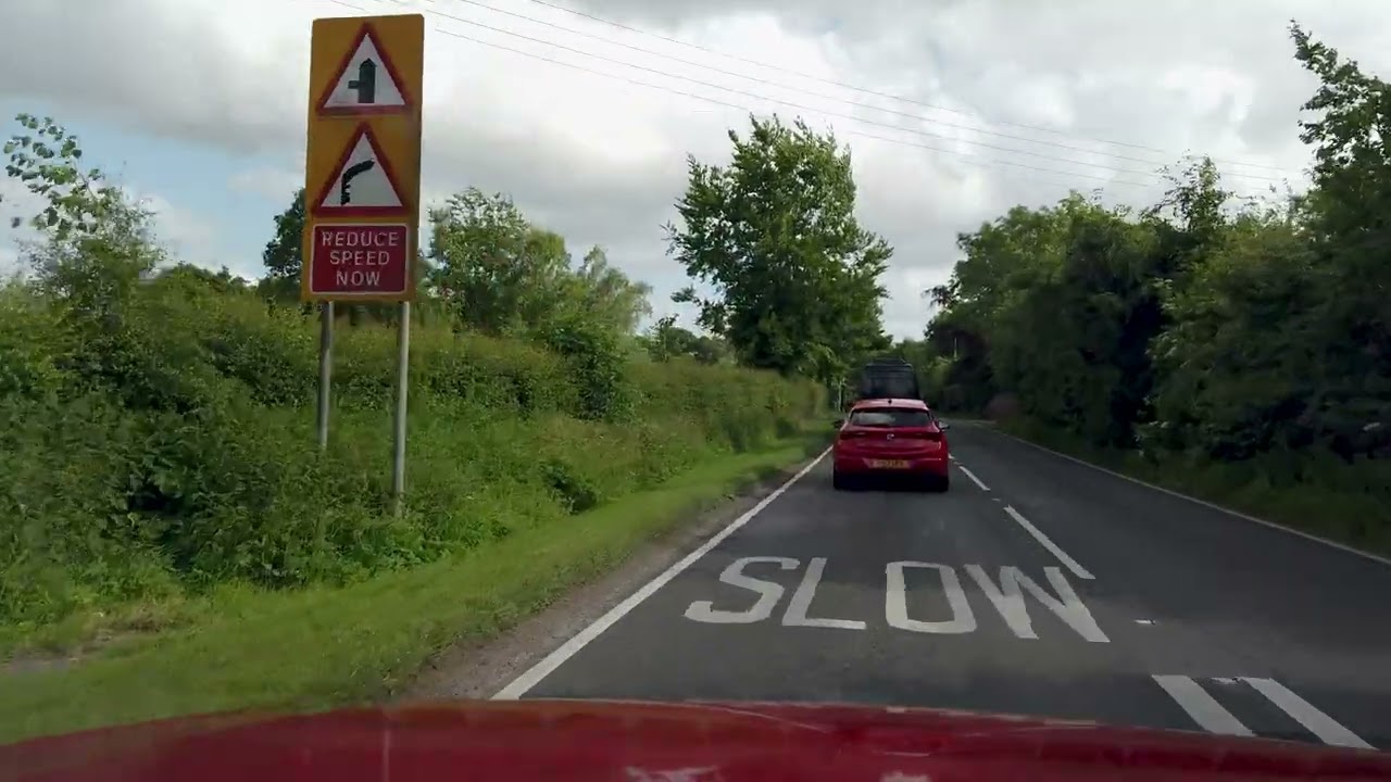 Driving Through English Countryside, From Macclesfield To Crewe 4K