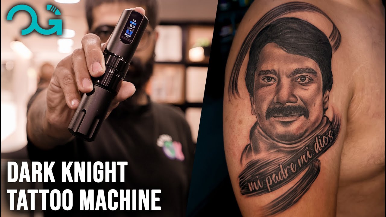 DARK KNIGHT WIRELESS TATTOO MACHINE (review + tattoo timelapse)
