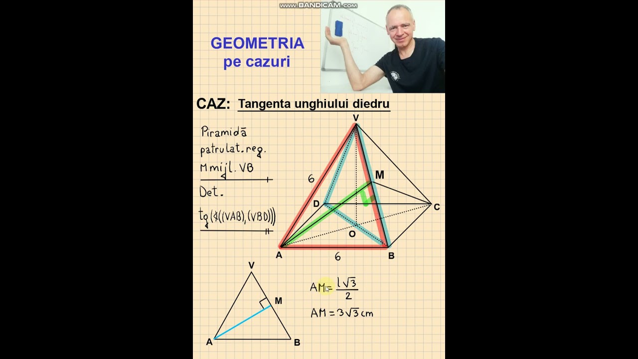 Geometria pe cazuri - Tangenta unghiului diedru