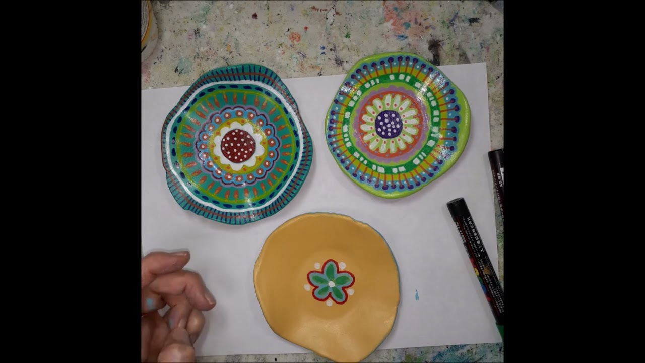 How to paint a mandala on a clay bowl