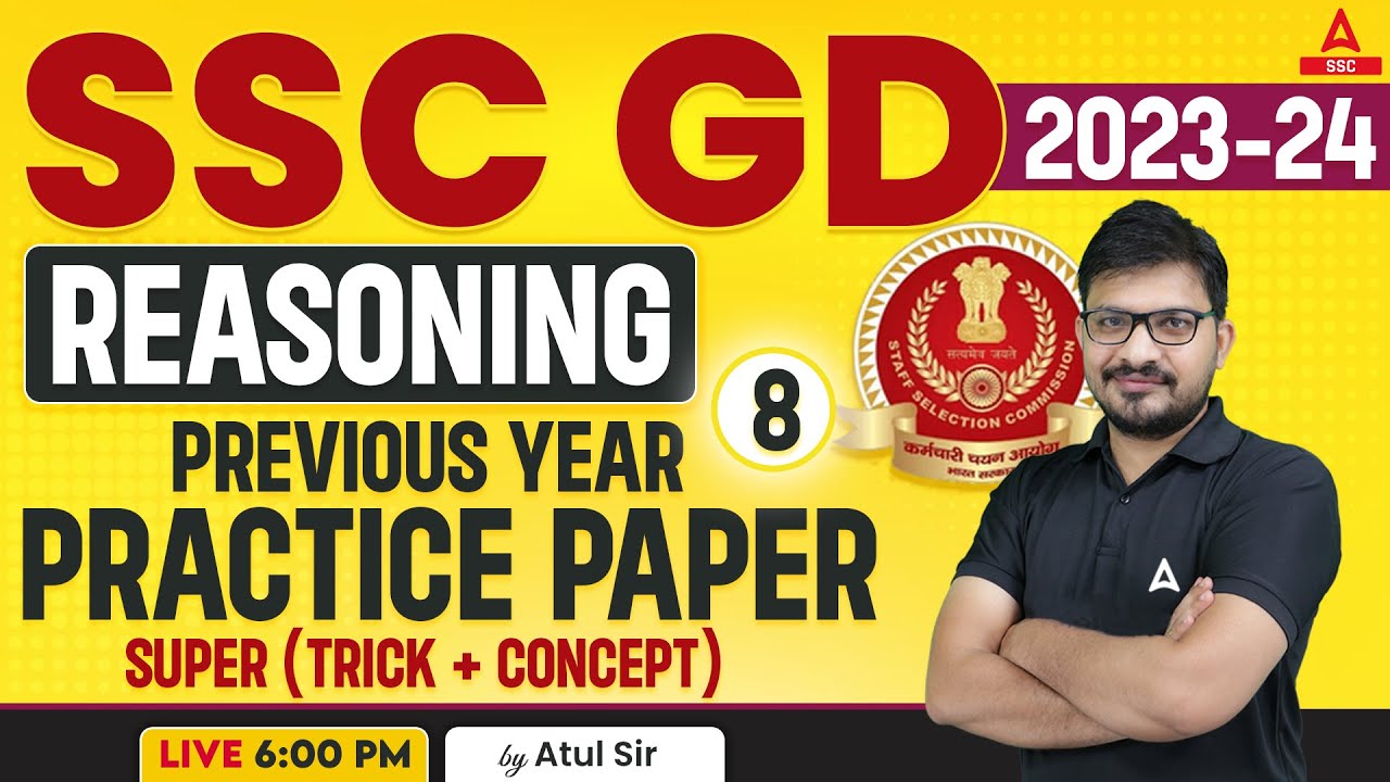 SSC GD 2023-24 | SSC GD Reasoning by Atul Awasthi | SSC GD Reasoning Previous Year Paper 8