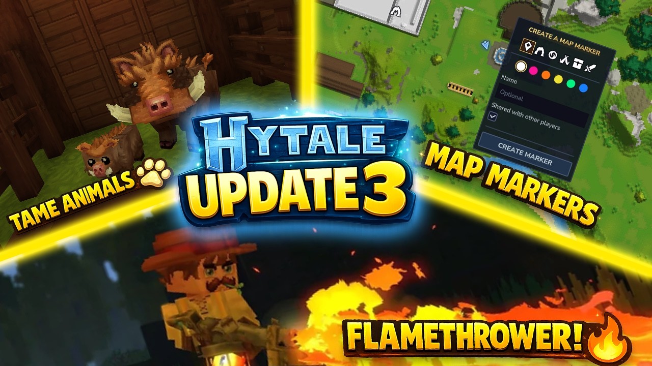 Hytale Update 3 is HUGE! 🔥 Taming, Flamethrower, Map Markers & More #hytale #hytaleshorts