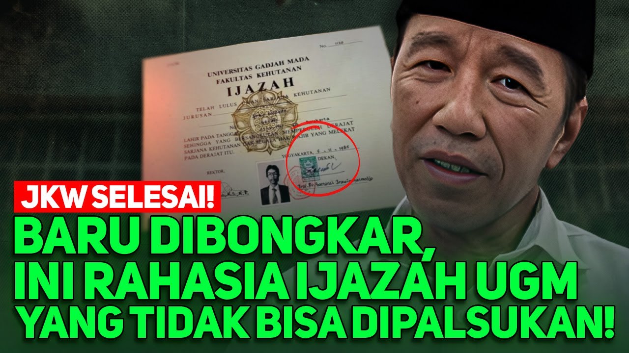 JKW SELESAI! BARU DIBONGKAR, INI RAHASIA IJAZAH UGM YANG TIDAK BISA DIPALSUKAN!