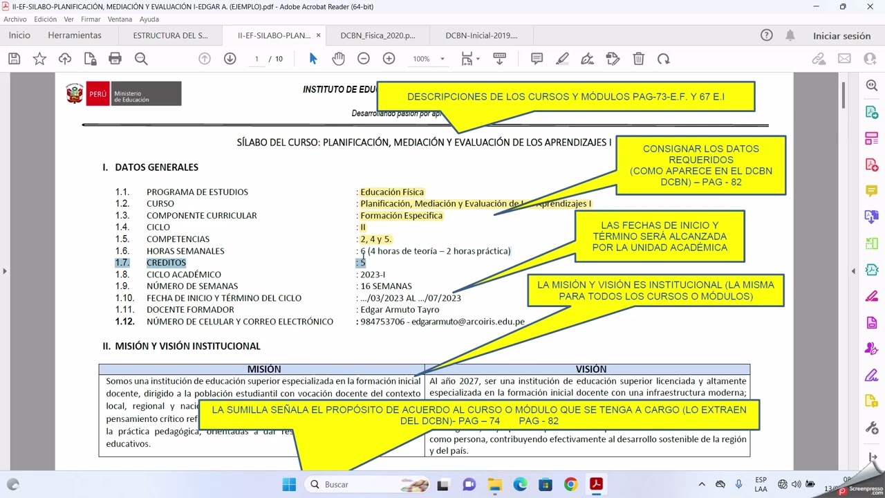 Tutorial para la elaboración de silabus 2023