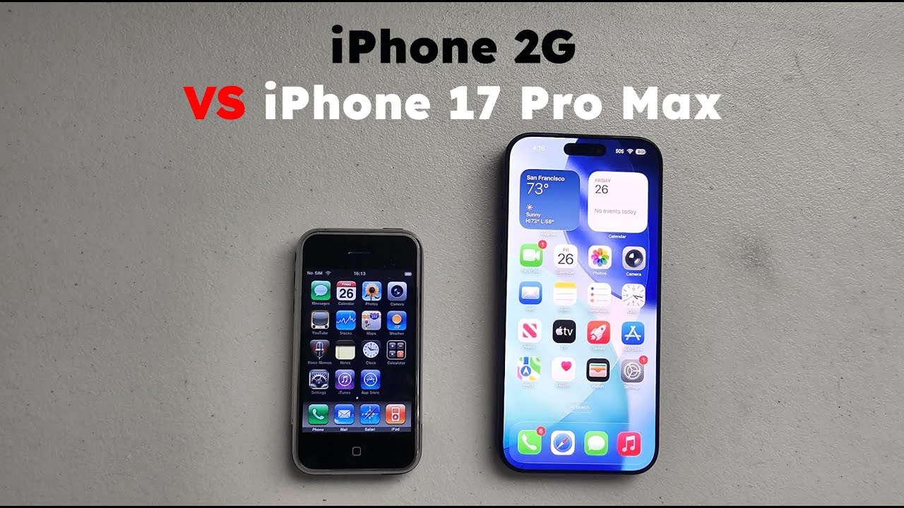 iPhone 2G 2025 года против iPhone 17 Pro Max — огромный технологический разрыв!