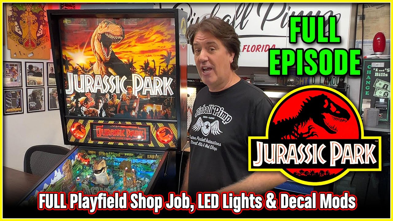 Data East JURASSIC PARK Pinball Machine - Full Restore Pimped Out Shop Job w/ Jungle | FULL EPISODE