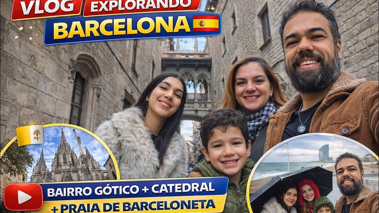 🎥 EXPLORANDO BARCELONA 🇪🇸 | Bairro Gótico, Catedral e Praia da Barceloneta