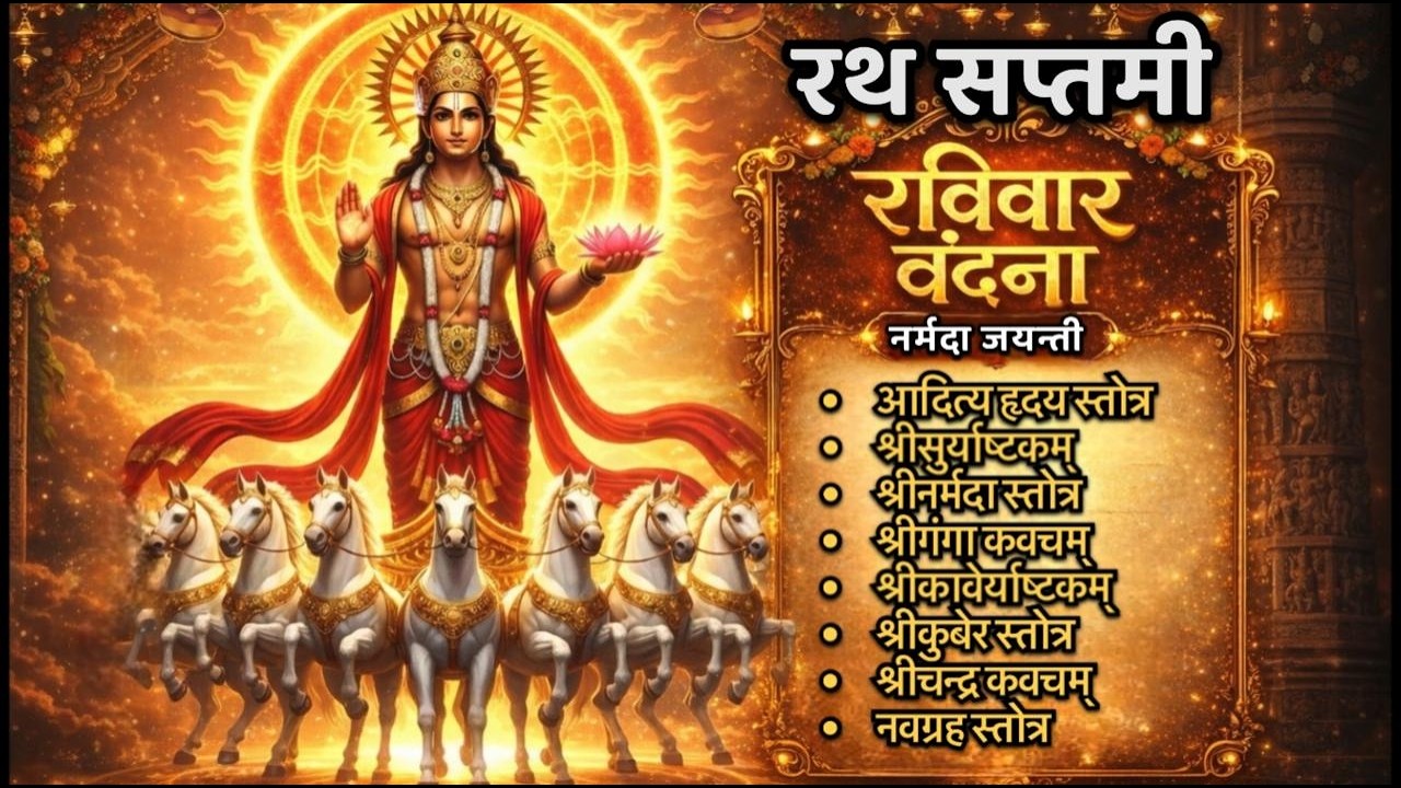 रथ सप्तमी/नर्मदा जयंती/आदित्य स्तोत्र/सूर्याष्टकं/नर्मदा/गंगा/कावेरी/कुबेर/चंद्र/नवग्रह/स्तोत्र