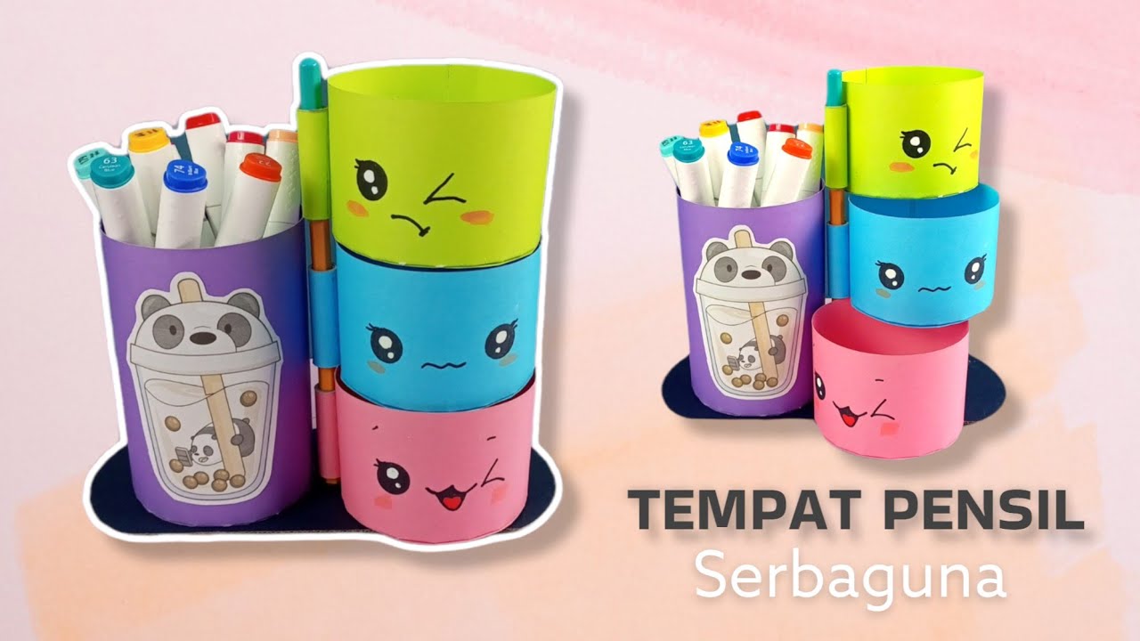 Cara Membuat Tempat Pensil Serbaguna Dari Kertas - Kerajinan Tangan kertas - Kak Joe