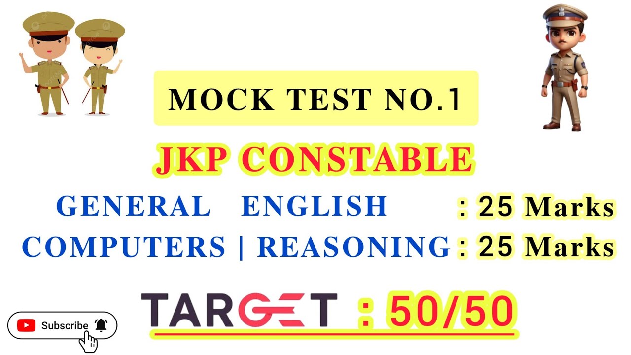 Mock Test -3 JKP Constable | English,Computers & Reasoning MCQs for JKP Constable @TheAspirants01