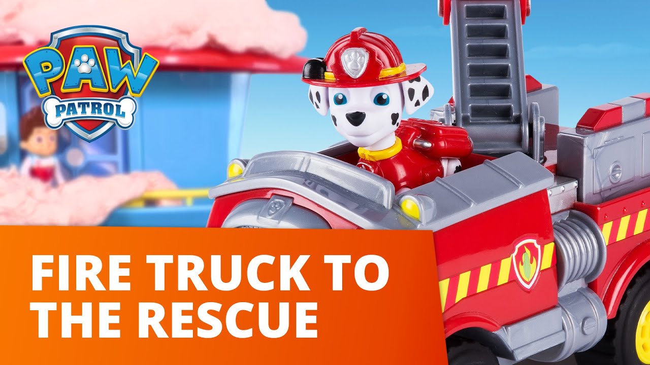 PAW Patrol - Marshall and his Fire Truck to the Rescue! - Toy Pretend Play For Kids