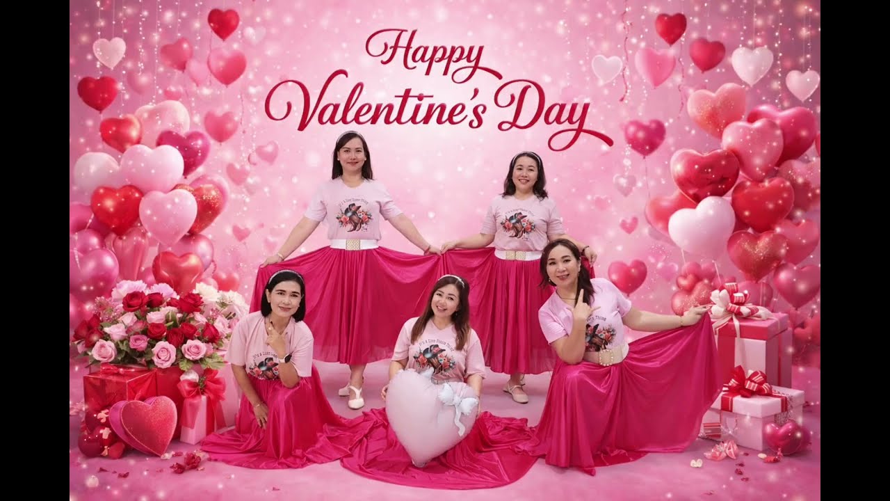 Happy Valentine's Day Line Dance/ Demo by Daisy & d Flowers LD 