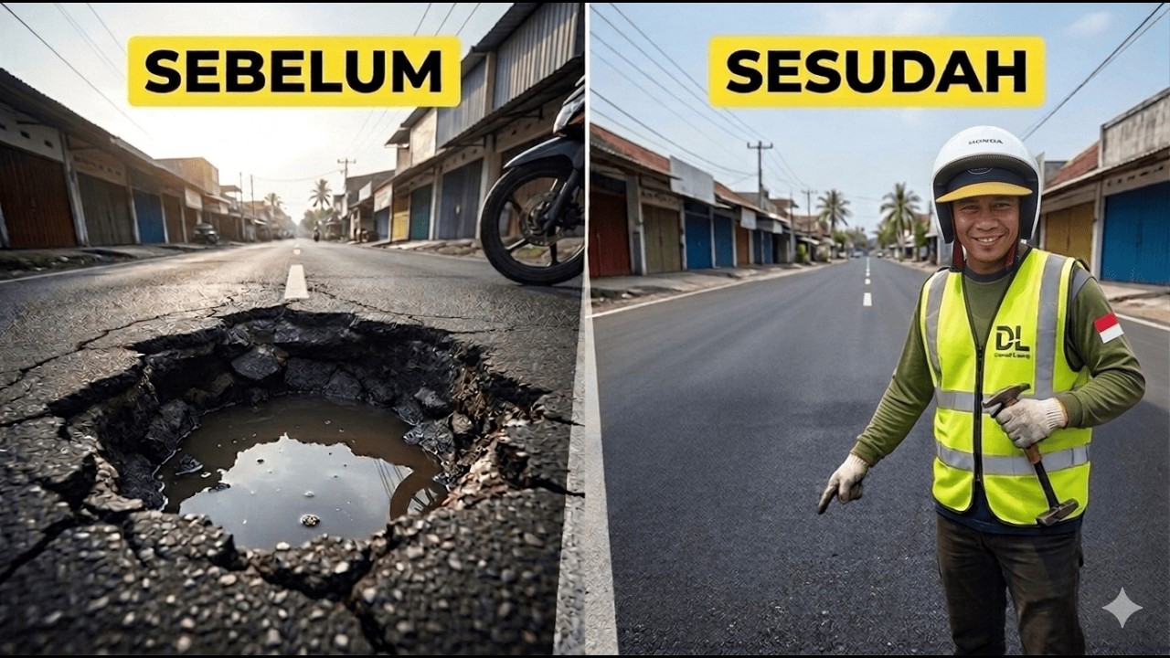 Jangan Lewat Sini Kalau Belum Ditambal! Lubangnya Sedalam Ini?