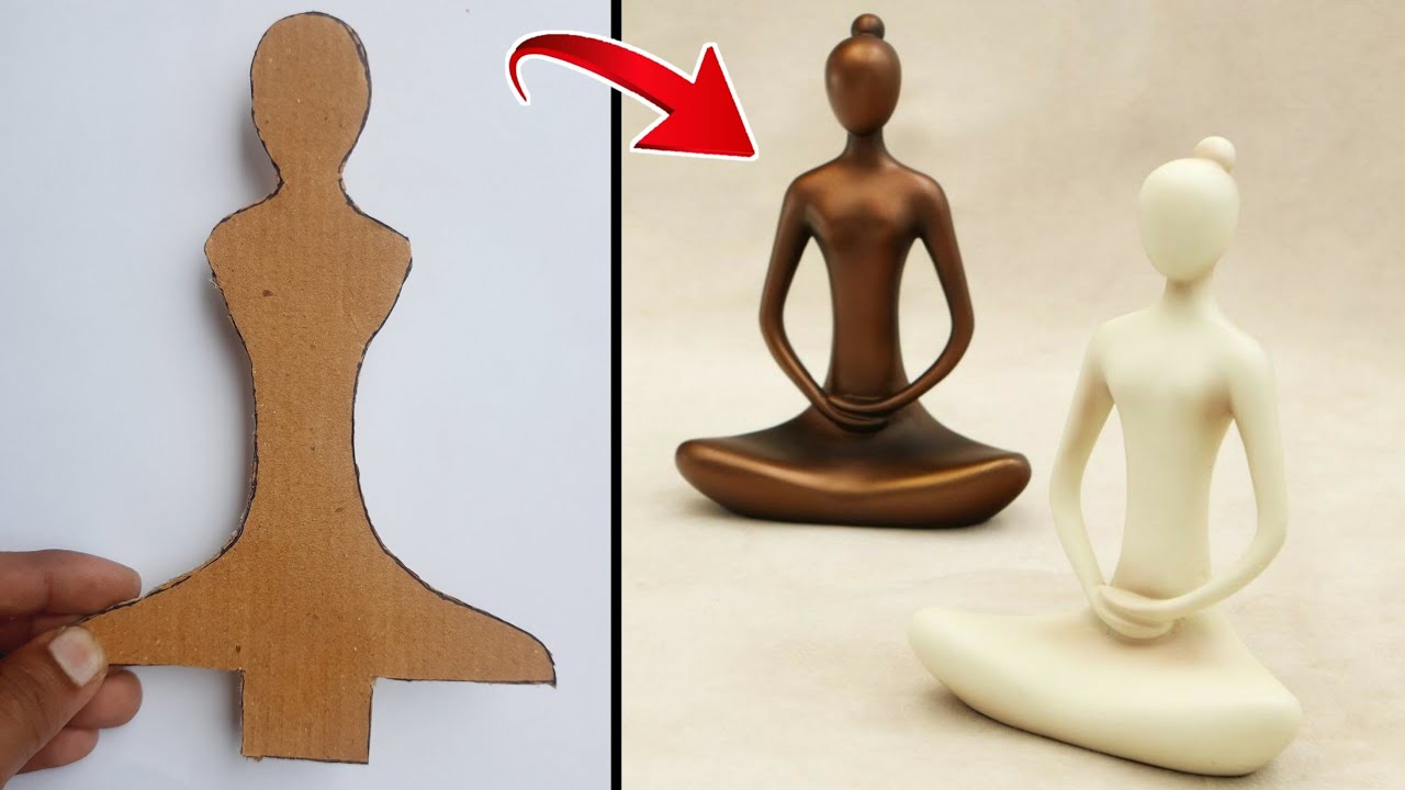 How to Make Buddha Statue Showpiece With Cement || Home Decor Buddha