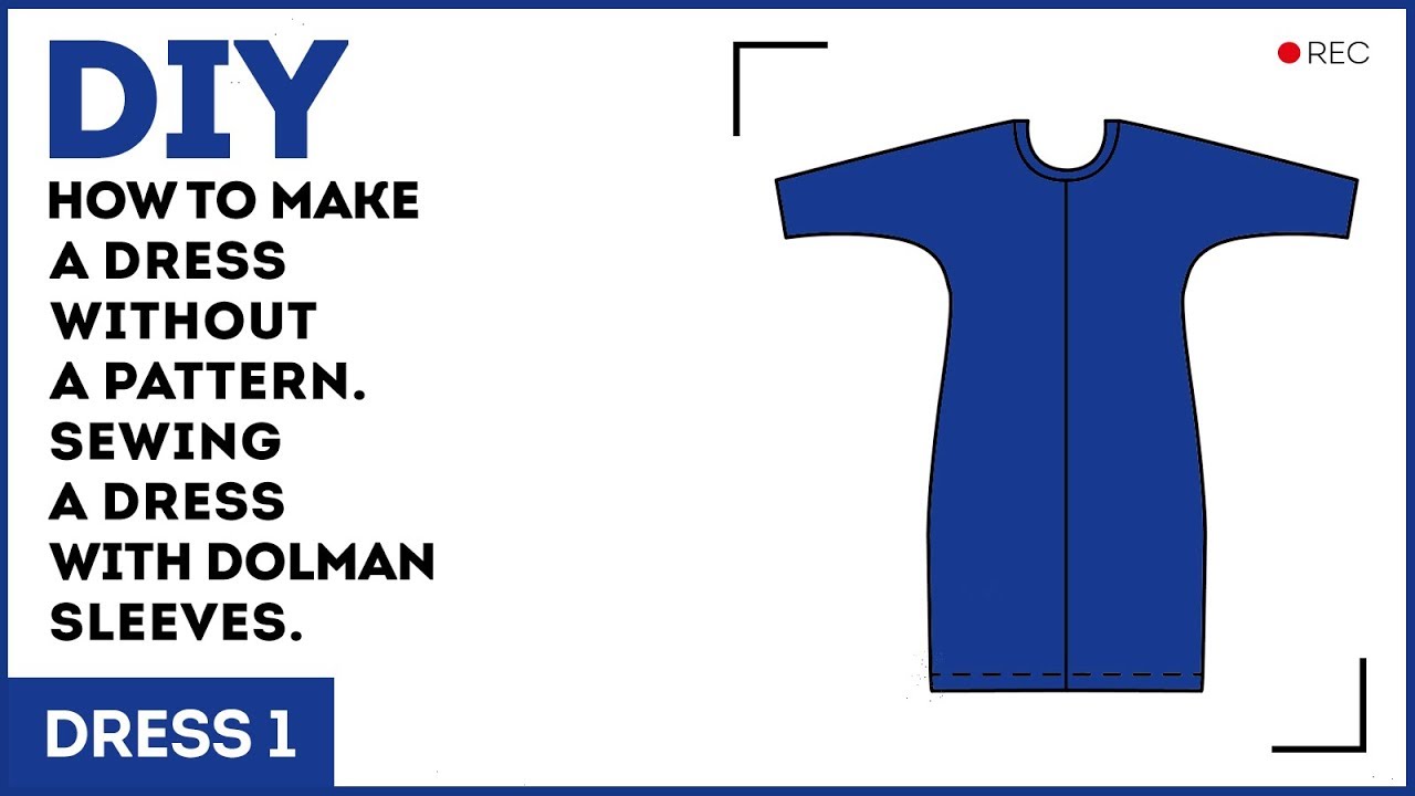 DIY: How to make a dress without a pattern. Sewing a dress with dolman sleeves.