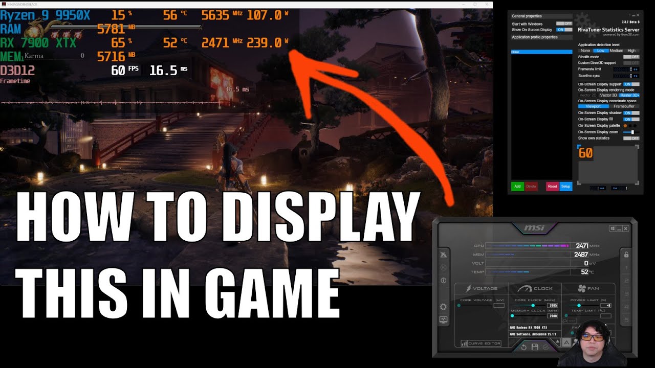 Как настроить оверлей MSI Afterburner для CPU и GPU