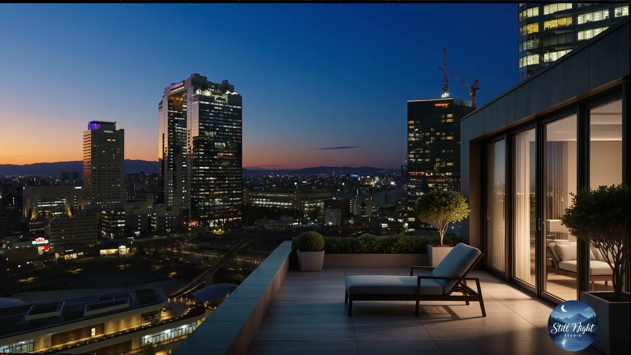 Peaceful Nights Under the Stars | Calm Terrace Night Ambience Relaxing Chill Music