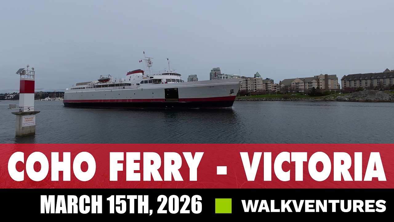 Victoria BC Waterfront & St. Patrick’s Day Event | Coho Ferry Arrival [4K] March 15th, 2026