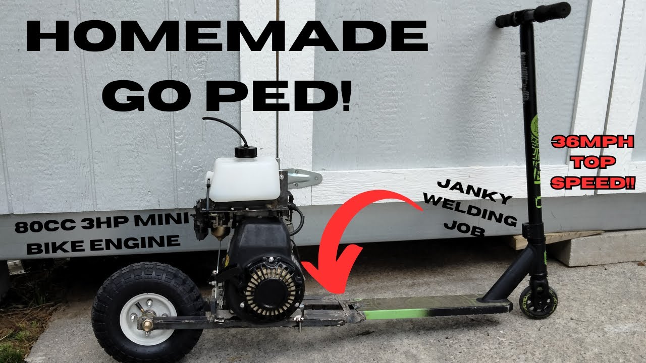 My Homemade 80cc Go Ped #goped #smallengine #homemade