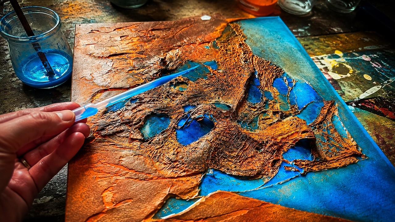 Unveil Spectacular Textures in Your Art: An Artist's Tutorial with a Surprising Twist!  Abstract ART