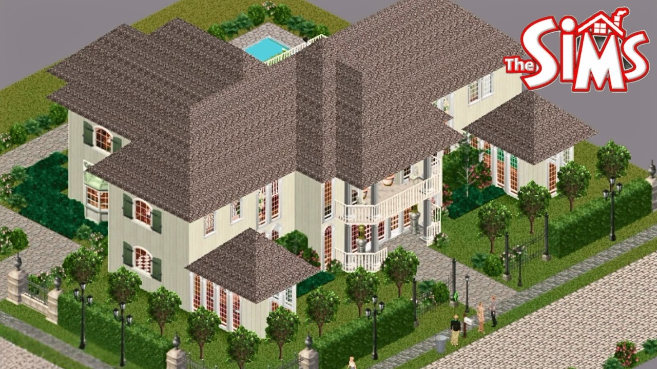 Building a Colonial Mansion in The Sims 1