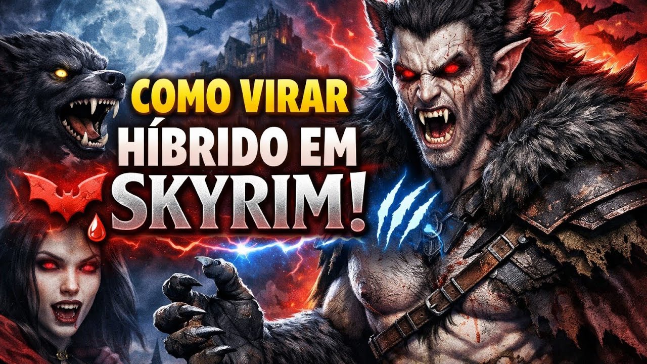 COMO FAZER O PERSONAGEM MAIS APELÃO DO SKYRIM: HÍBRIDO VAMPIRO + LOBISOMEM!
