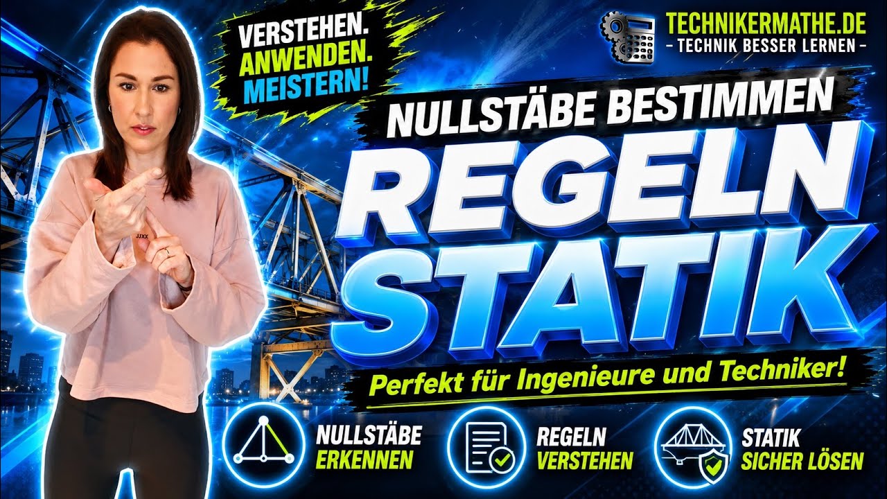 Nullstäbe bestimmen | Beispiel, Regeln [verstehen] 🟢 Statik optimal für Techniker, Meister & Azubis