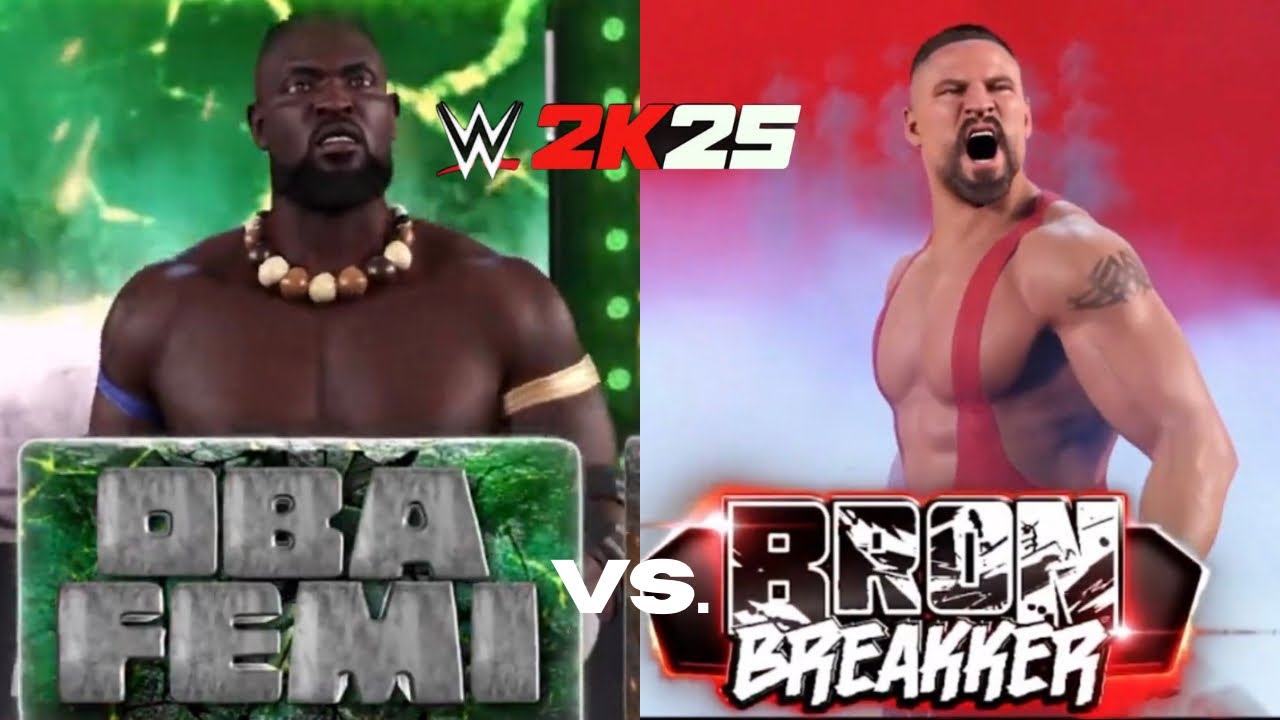 Oba Femi vs. Bron Breakker (WWE 2K25)
