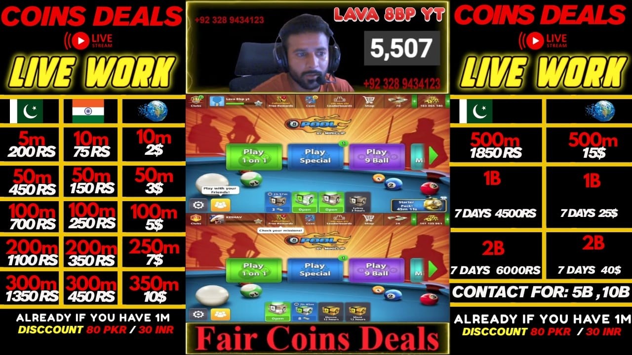 8 BALL POOL LIVE COINS | LAVA GAMING 8BP