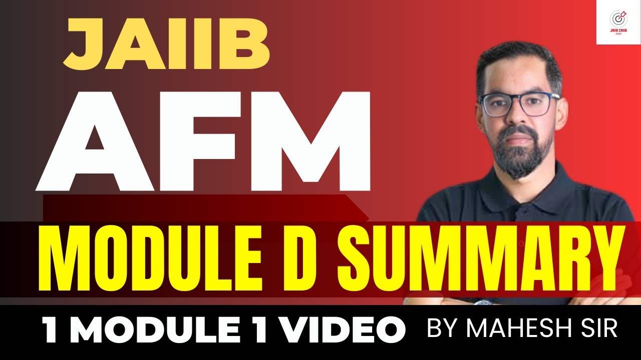 JAIIB AFM Marathon | AFM Complete Module D in one Video | JAIIB AFM Marathon Classes By Mahesh Sir