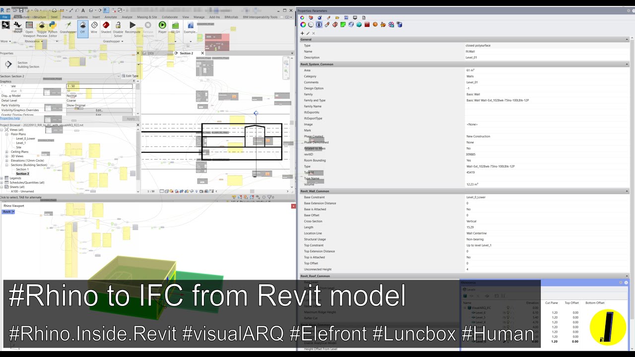 [OpenBIM] Rhino.Insie.Revit to IFC with visualARQ