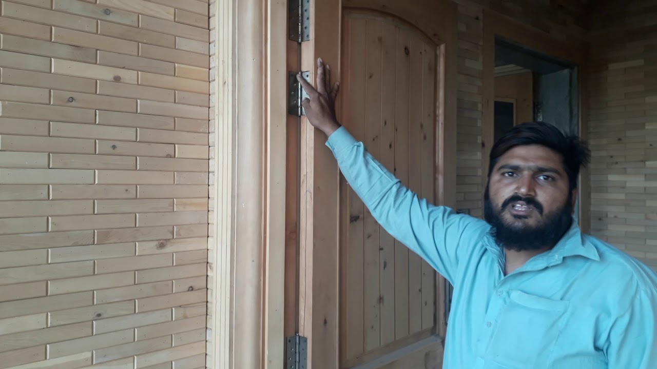 Wooden door and wall paling with diyar price دیار سے تیار دروازہ اور دیوار پیلنگ اور اس کا خرچ