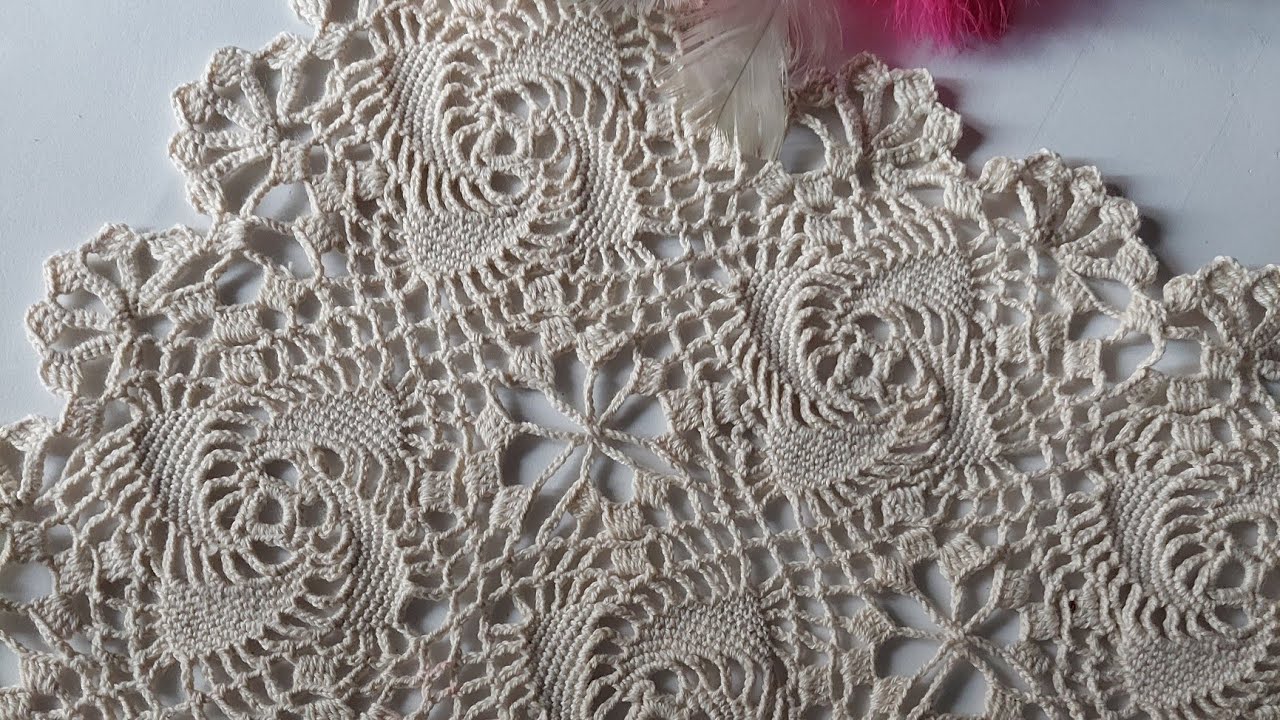 كروشية 🧶 طريقة أخفاء الخيوط في شغل المفارش 🧮