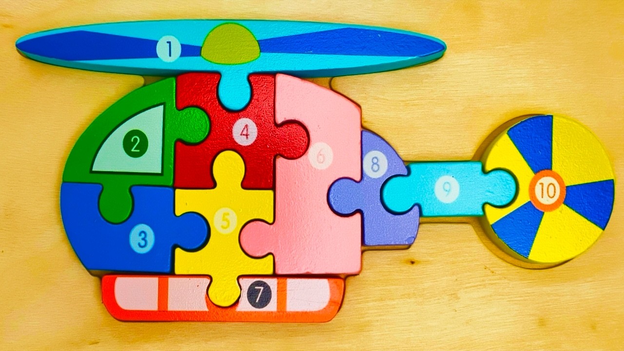 For Kids Children Helicopter | Preschool Colorful Snap Puzzle for Toddlers
