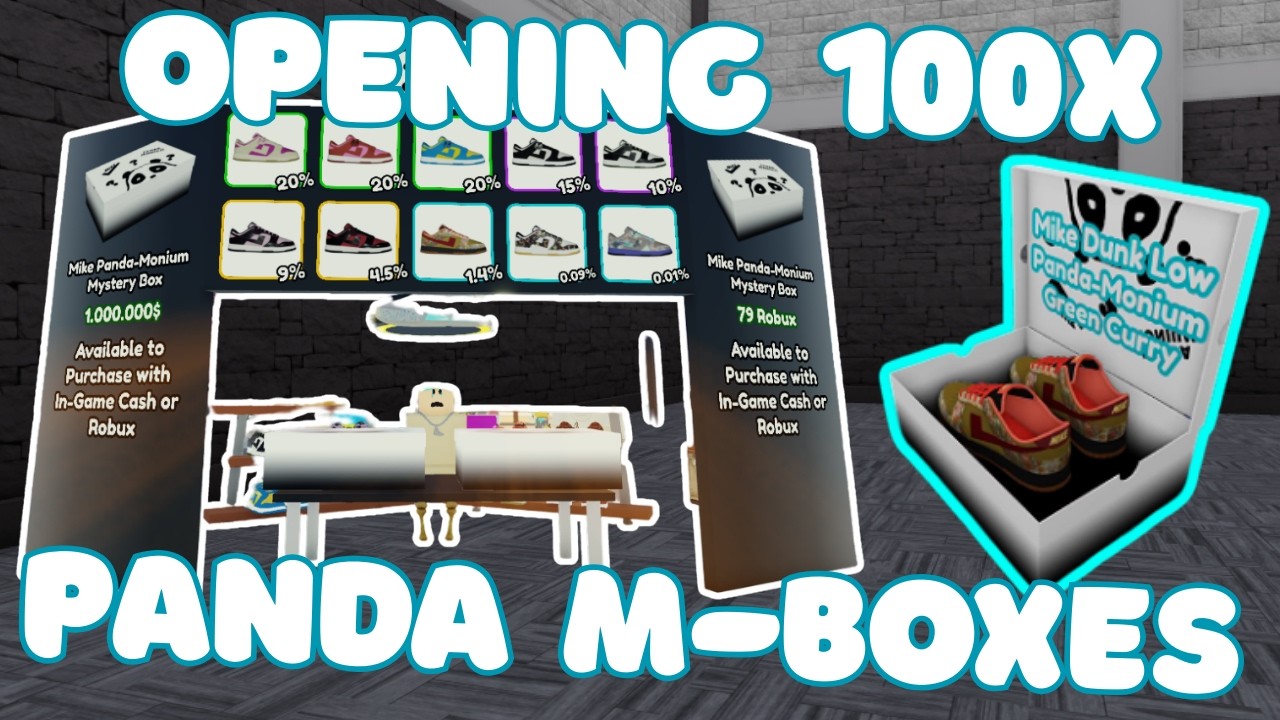 NEW Panda Mystery Box UPDATE in Sneaker Resale Simulator Roblox (100x Opens!)
