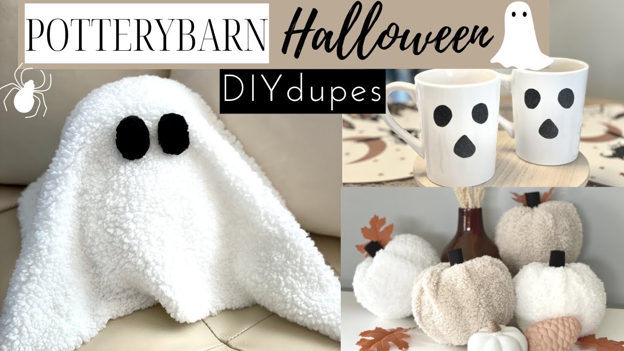 Halloween DIYs Pottery Barn Halloween Dupes Pottery Barn Ghost Pillow | Dollar Tree DIYs