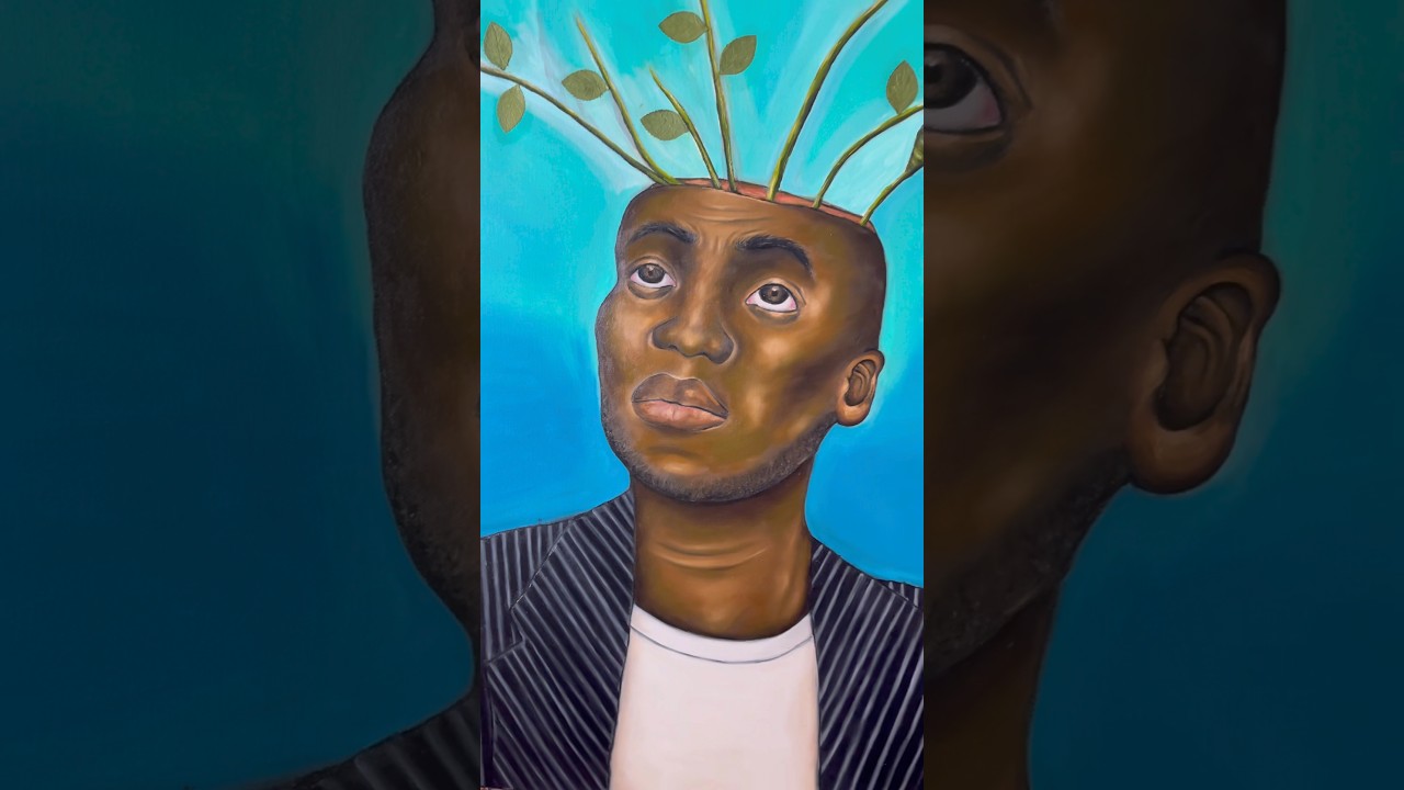 Progress on “No tears for me?” - Mixed media on 36” x 48” inch canvas 