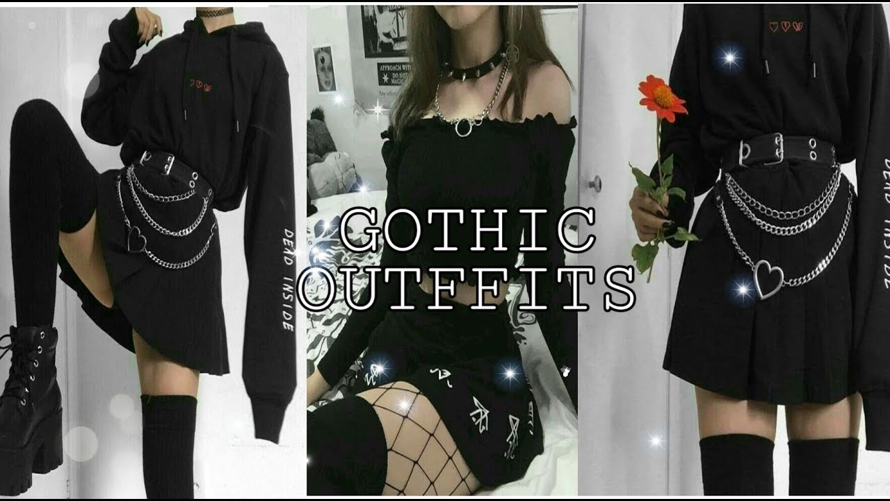 GOTHIC TUMBLR OUTFITS 2020 || Korean inspired