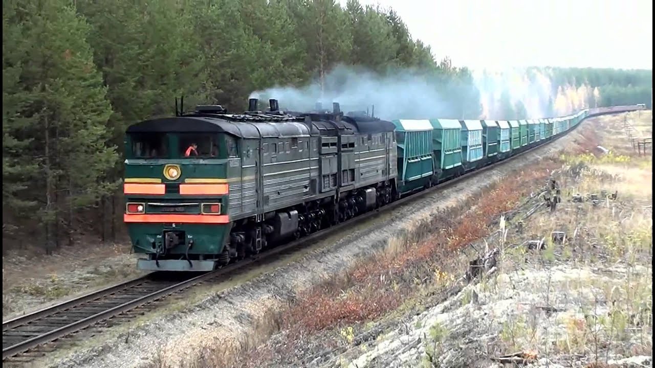 2ТЭ10В на перегоне Гарь-Кирс (Горьковская жд)