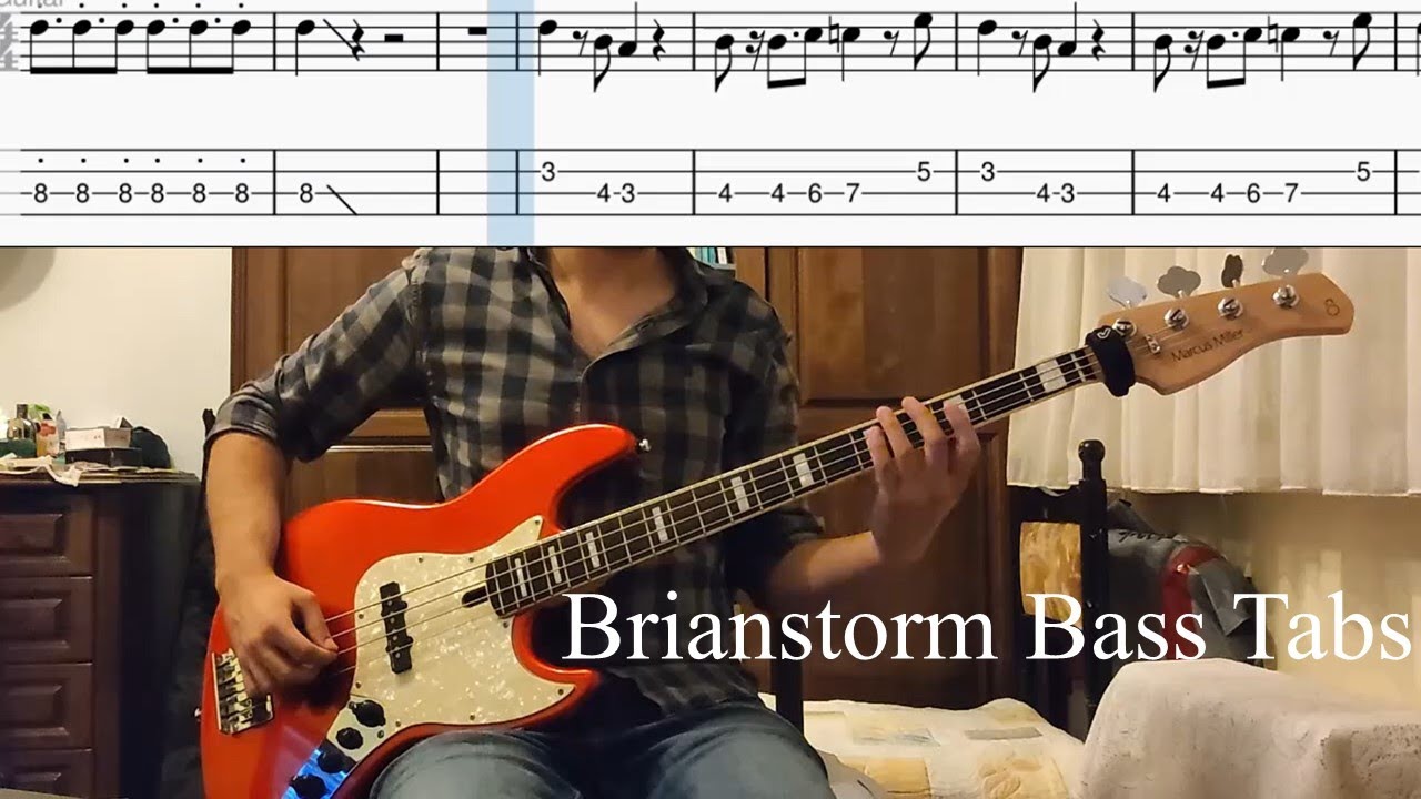 Arctic Monkeys - Brianstorm - Bass Cover Tabs in Video