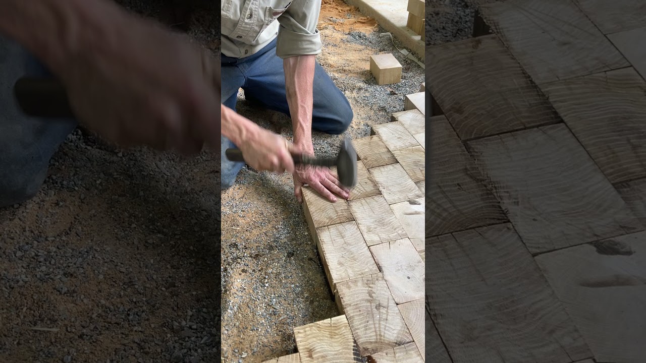 Wood block floor installation
