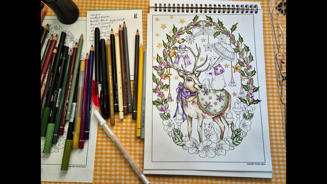 Kanoko Egusa | Faber Castell Polychromos + Pens & Markers | Part -1| #adultcoloring 