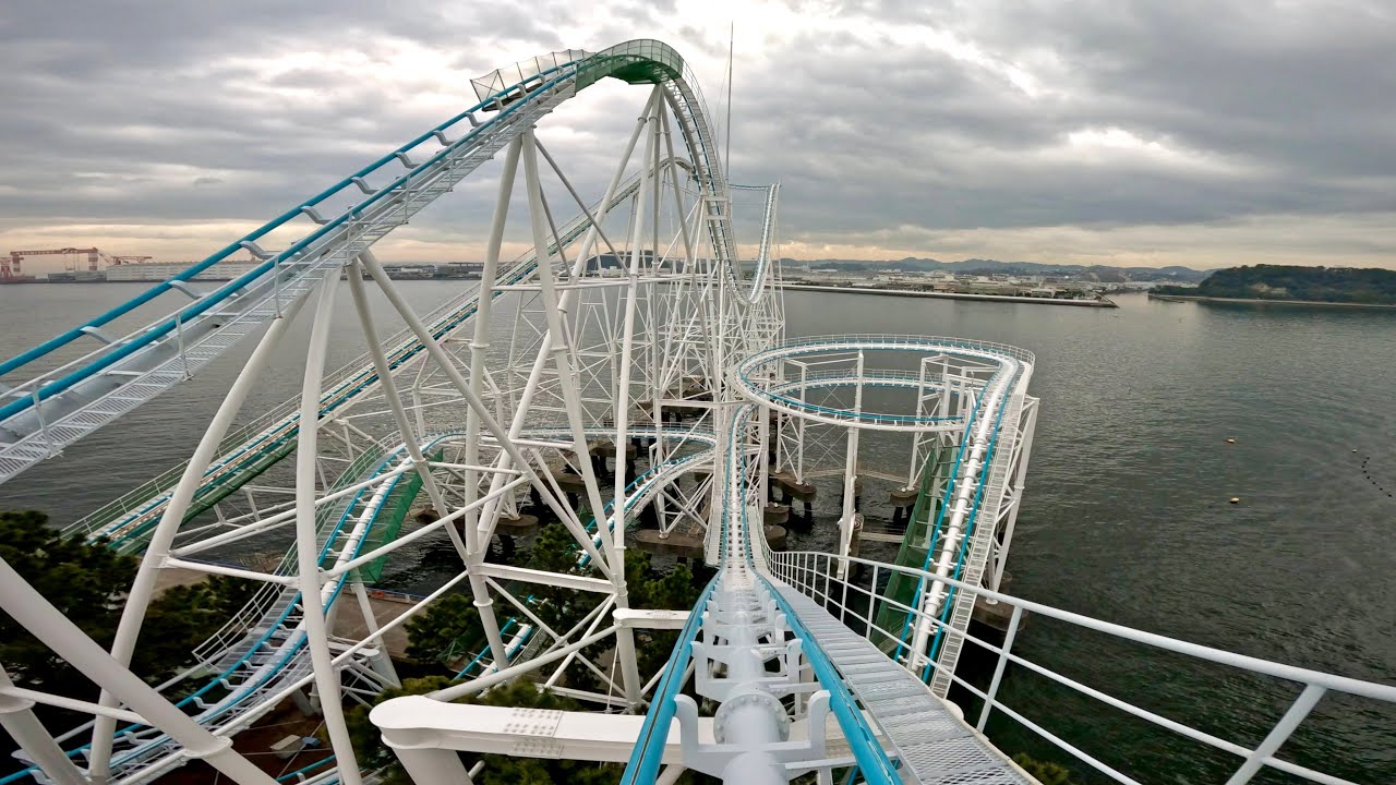 【解説付】 サーフコースター リヴァイアサン 先頭 on-ride POV (乗車映像) / 横浜・八景島シーパラダイス